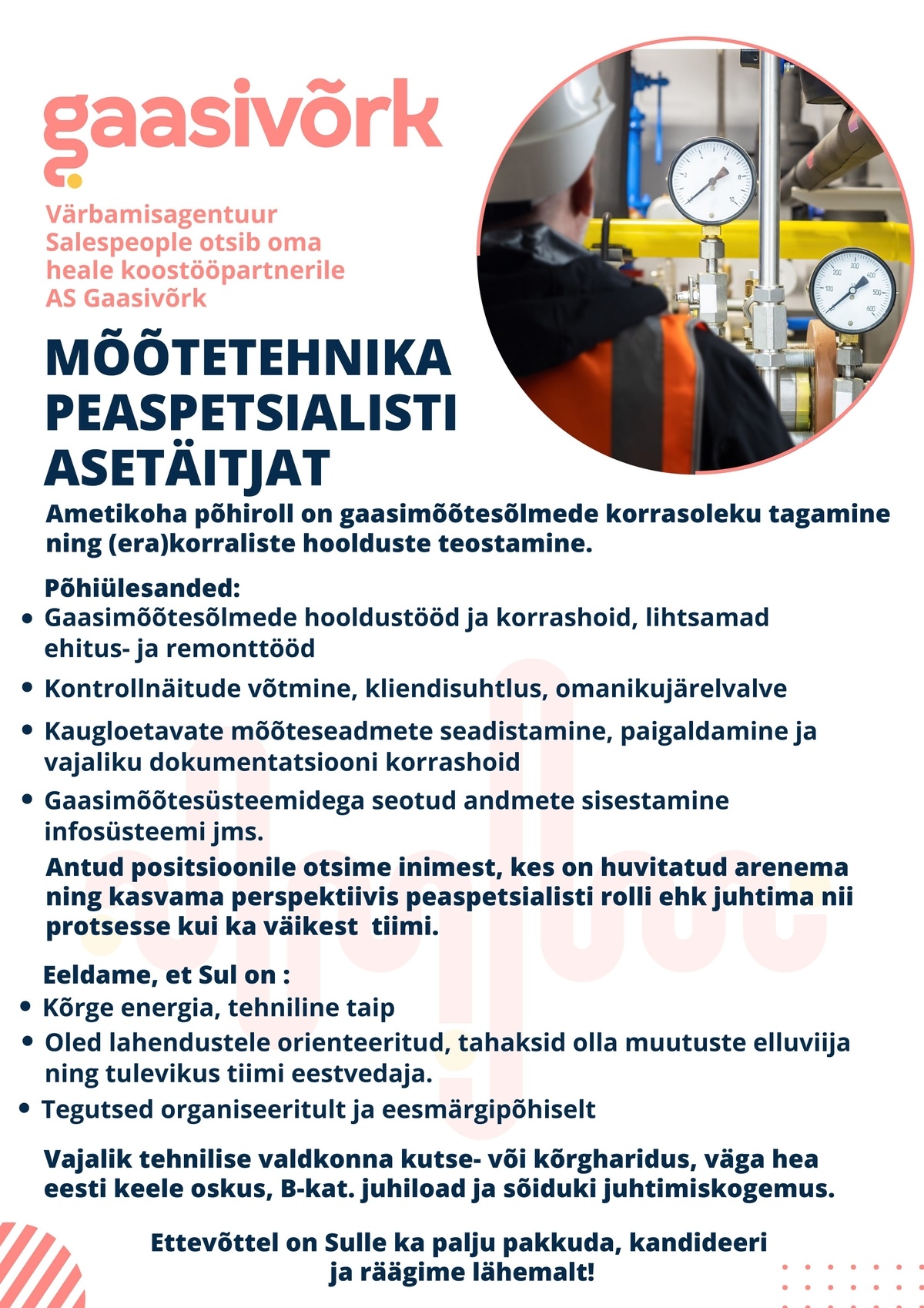 Salespeople OÜ Peaspetsialisti asetäitja