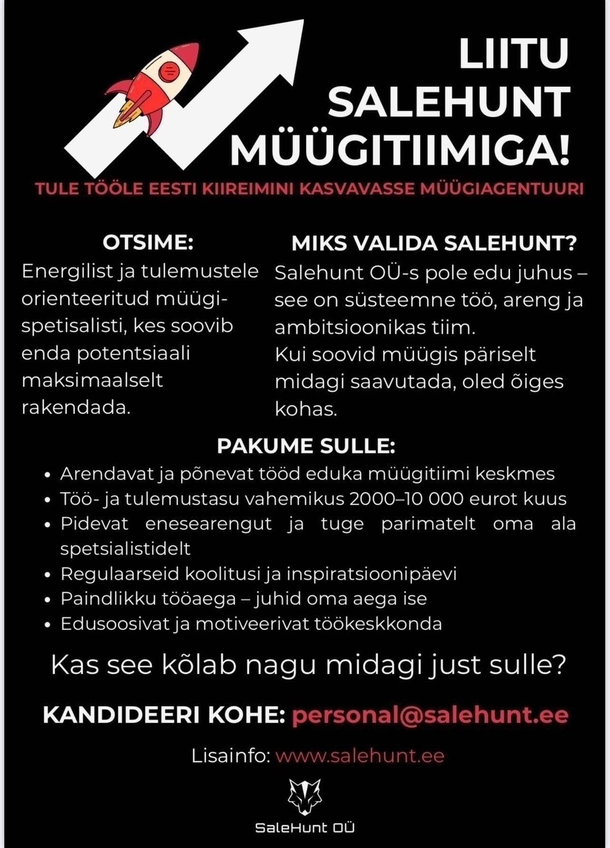 OÜ Salehunt Müügiesindaja