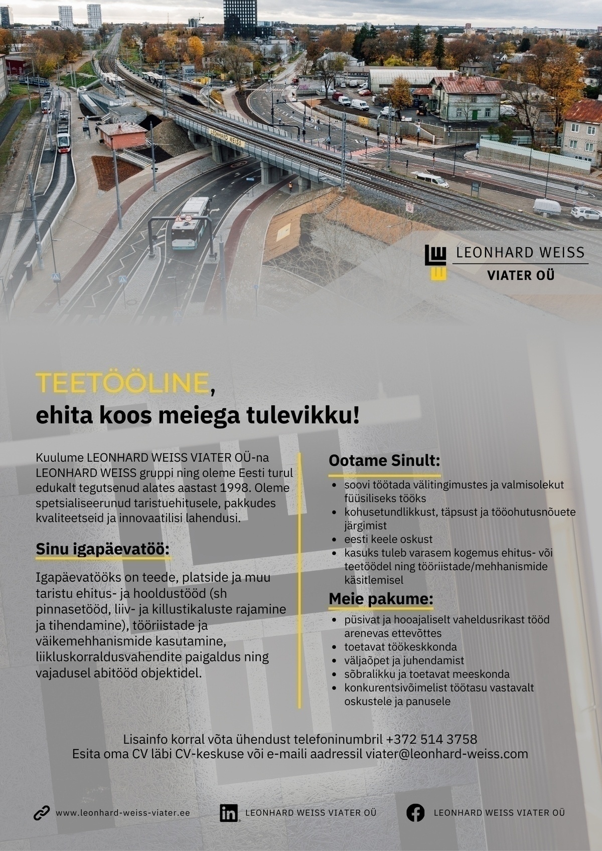 LEONHARD WEISS VIATER OÜ Teetööline