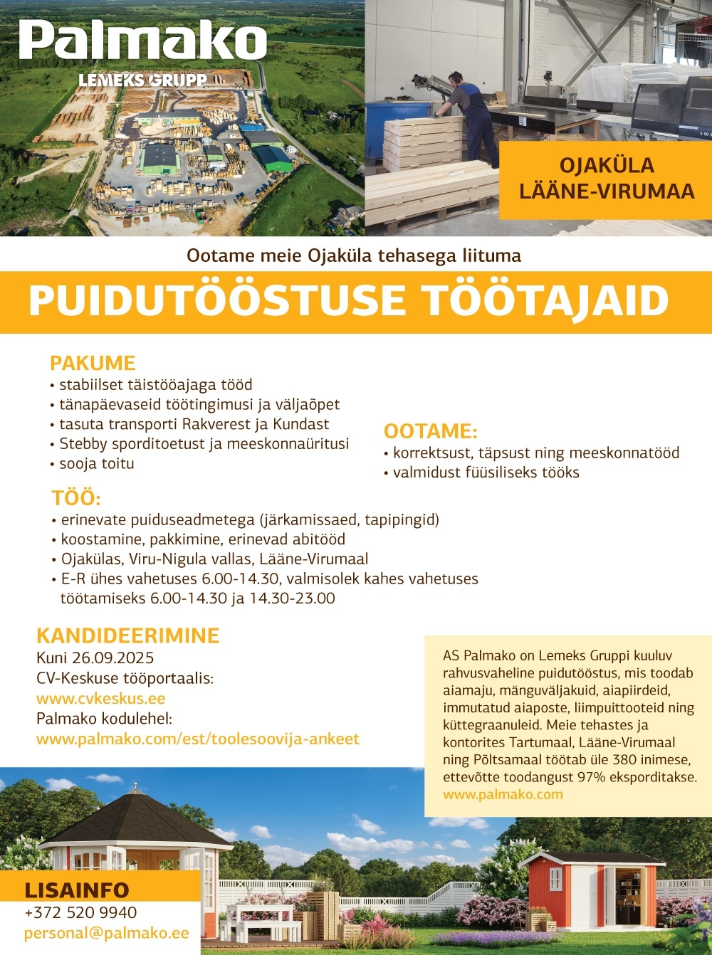 Palmako AS Puidutööstuse töötaja