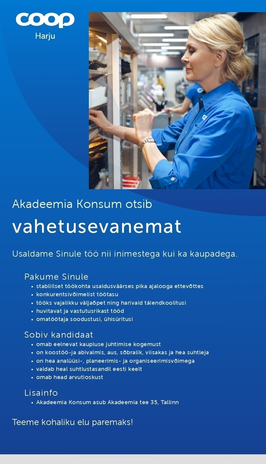 Harju Tarbijate Ühistu Vahetuse vanem Akadeemia Konsum (Coop Harju)