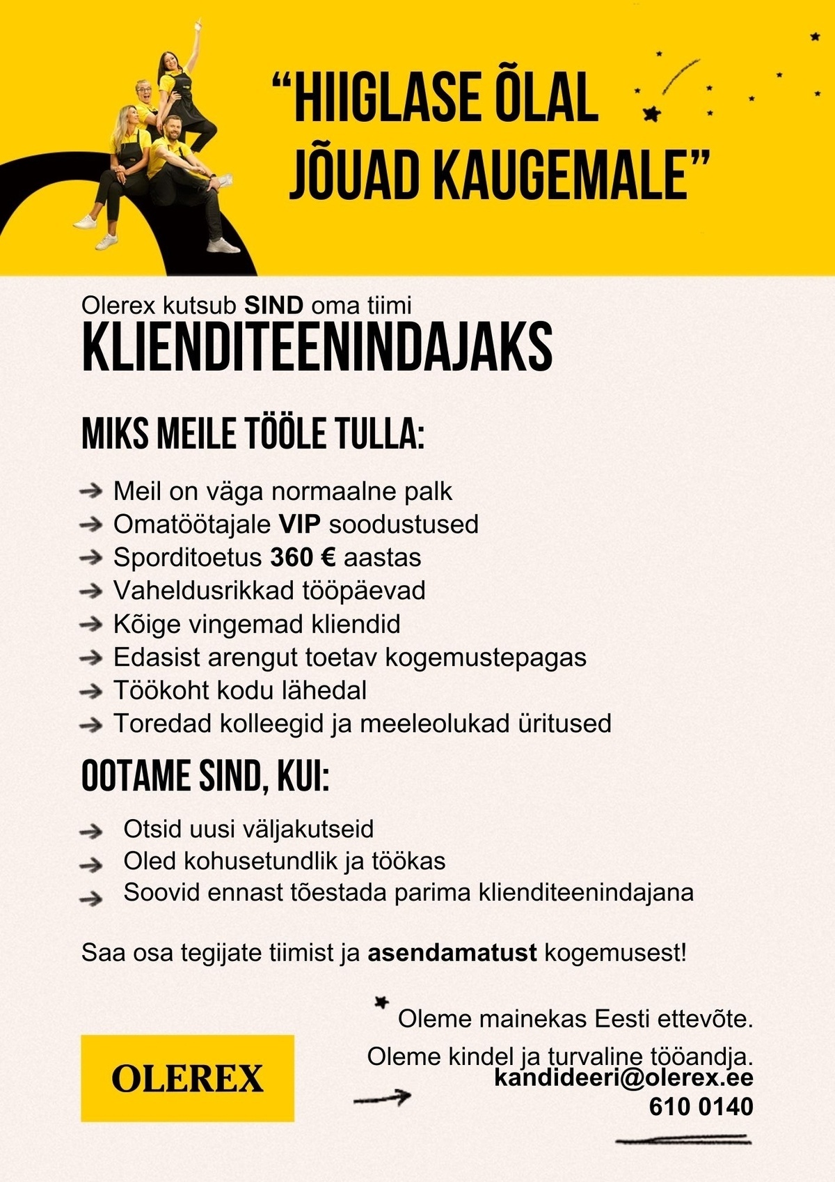 Olerex AS Klienditeenindaja Sõle teenindusjaama