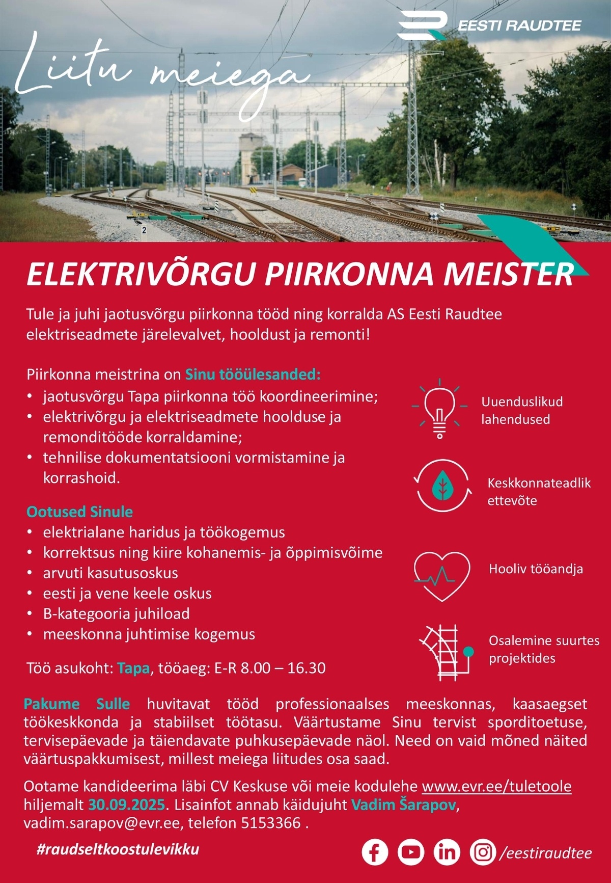 Eesti Raudtee AS Elektrivõrgu piirkonna meister