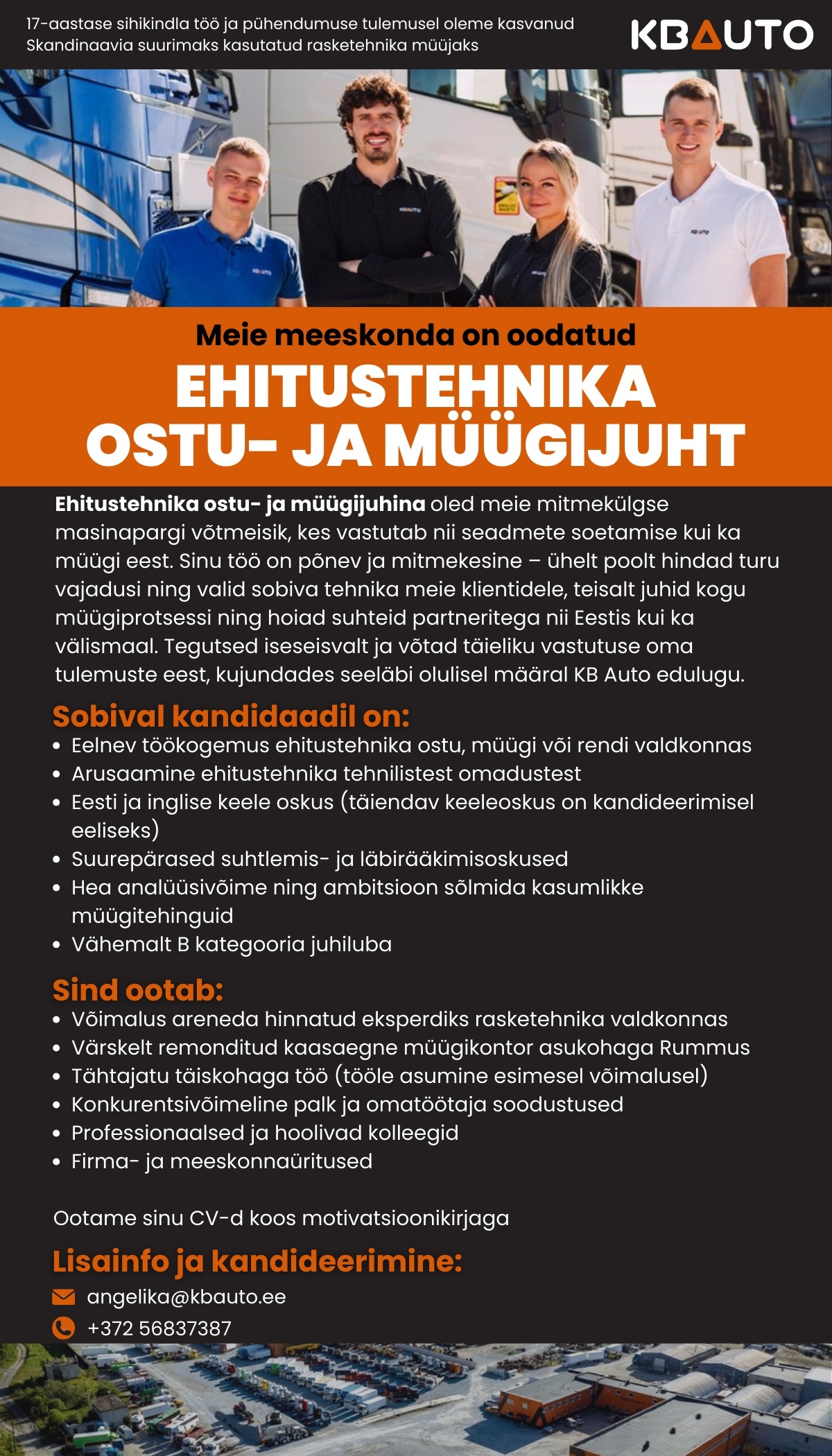 KB AUTO EESTI OÜ Ehitustehnika ostu- ja müügijuht