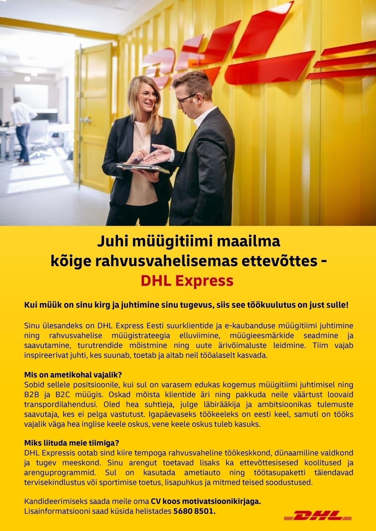 DHL Express Estonia AS Müügijuht