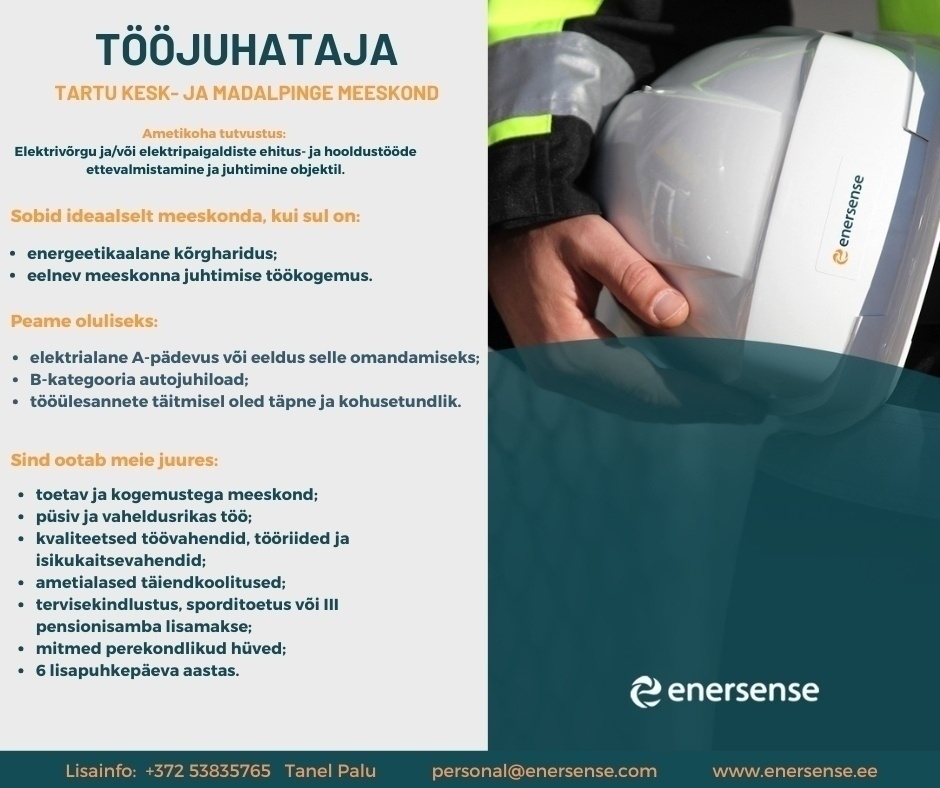ENERSENSE AS Tööjuhataja