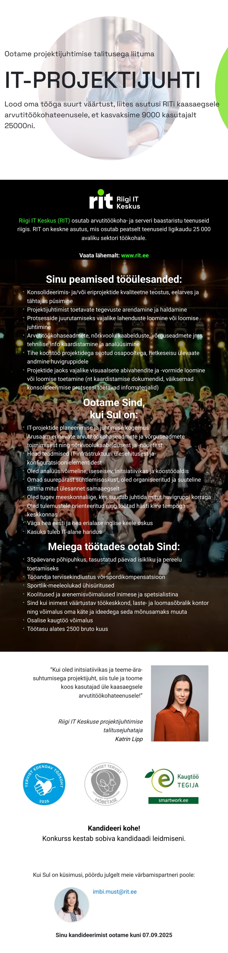 Riigi IT Keskus IT-projektijuht