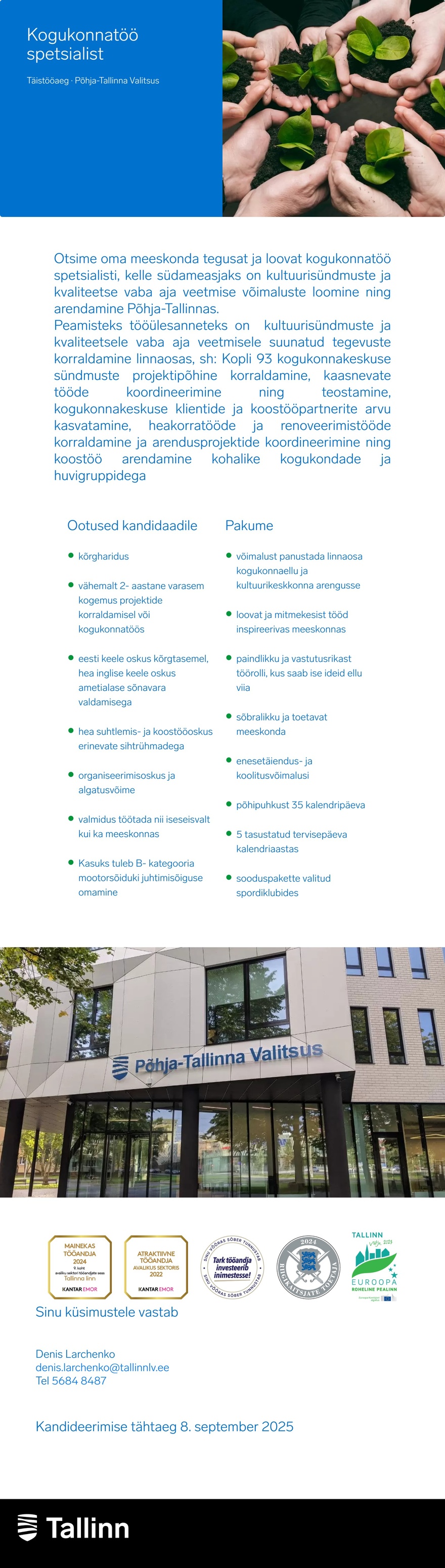 Põhja-Tallinna Valitsus Kogukonnatöö spetsialist