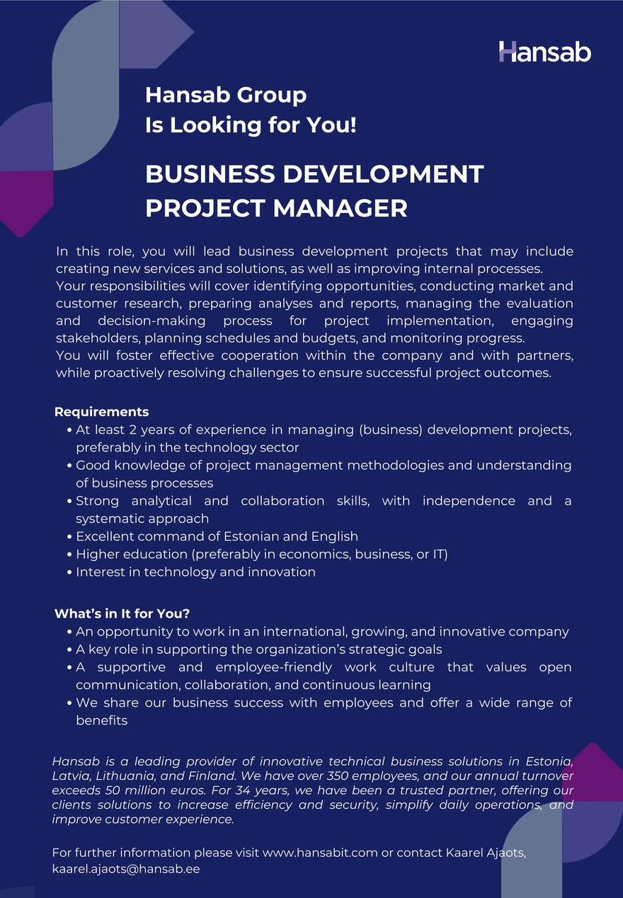 Hansab Group Business Development Project Manager
