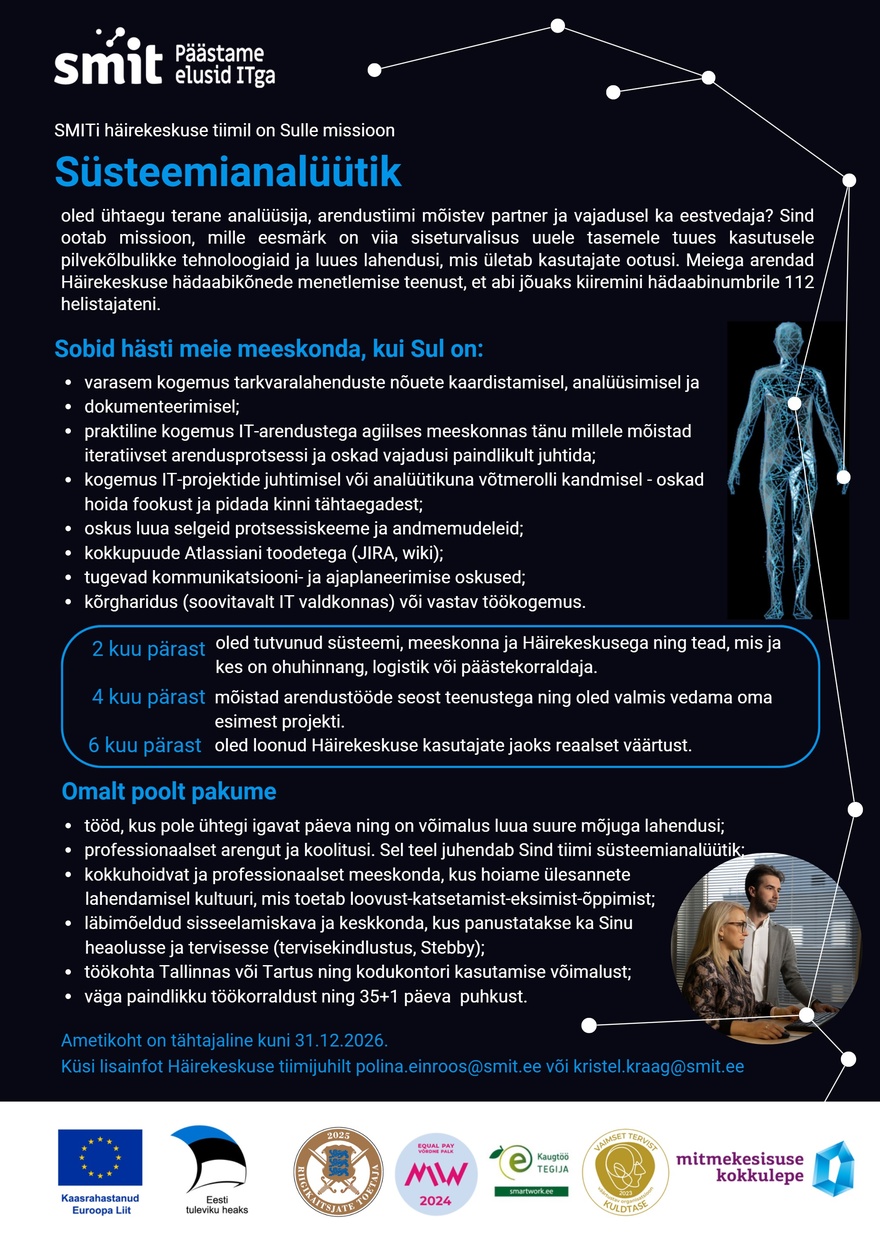 Siseministeeriumi infotehnoloogia- ja arenduskeskus Süsteemianalüütik