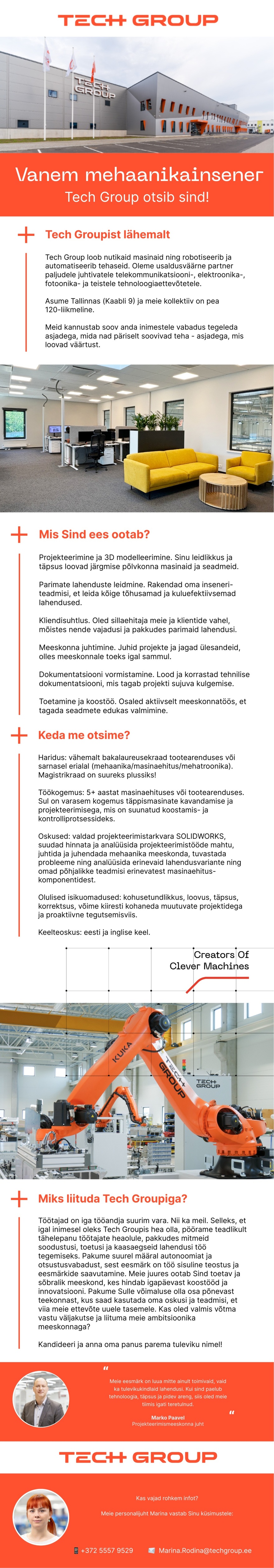 Tech Group Vanem mehaanikainsener