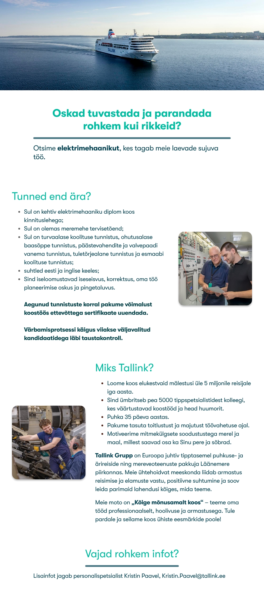 Tallink Grupp AS Elektrimehaanik