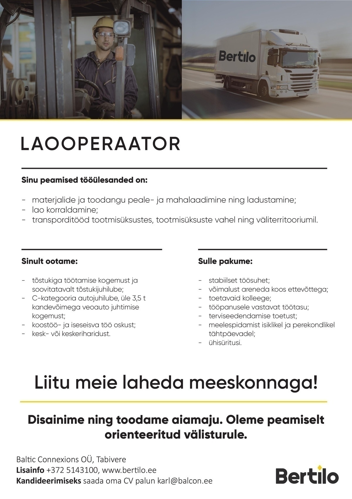 Baltic Connexions OÜ Laooperaator