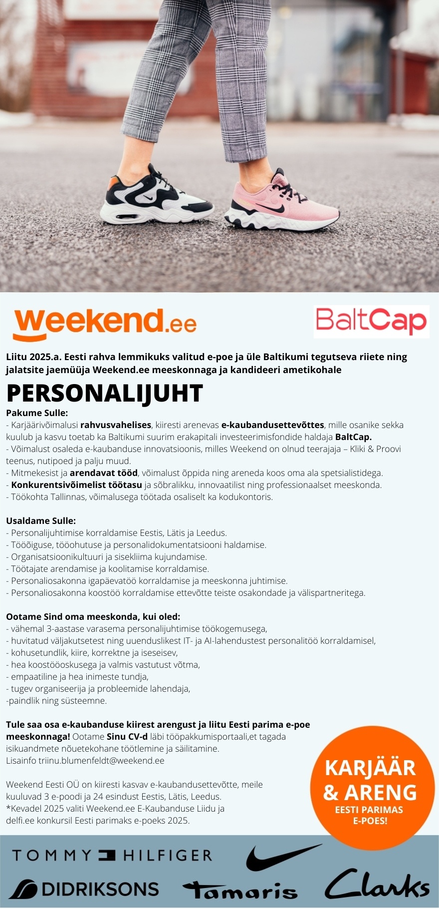 Weekend Eesti OÜ PERSONALIJUHT - EESTI PARIMAS E-POES 2025