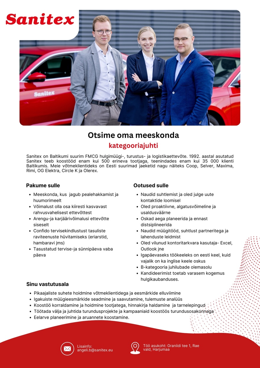 Sanitex OÜ Kategooriajuht