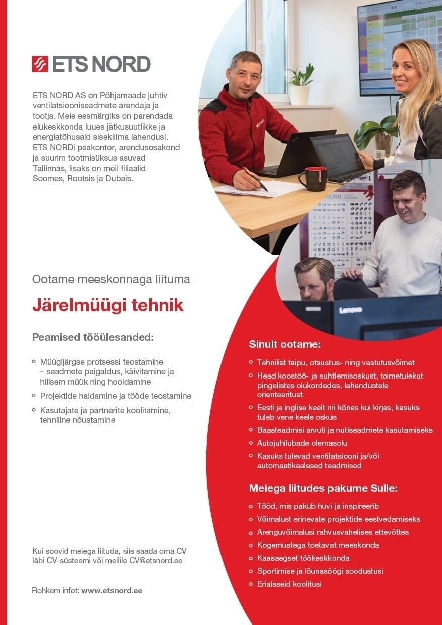 ETS NORD AS JÄRELMÜÜGI TEHNIK
