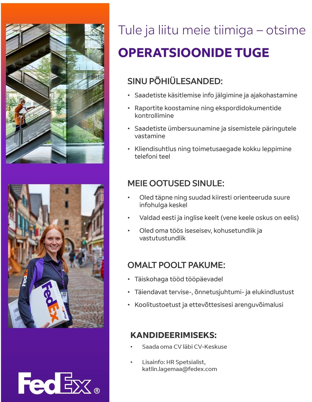FedEx Express Estonia AS Operatsioonide tugi