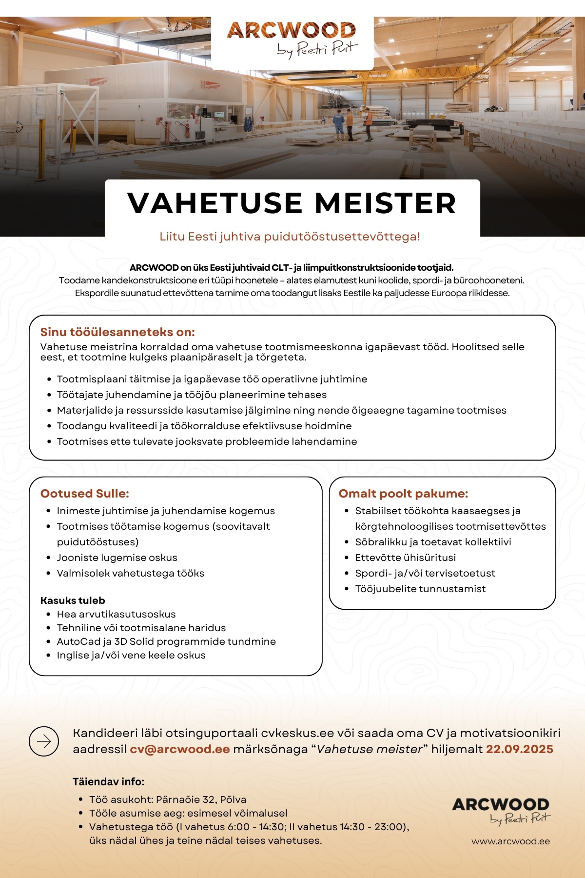 Peetri Puit OÜ Vahetuse meister