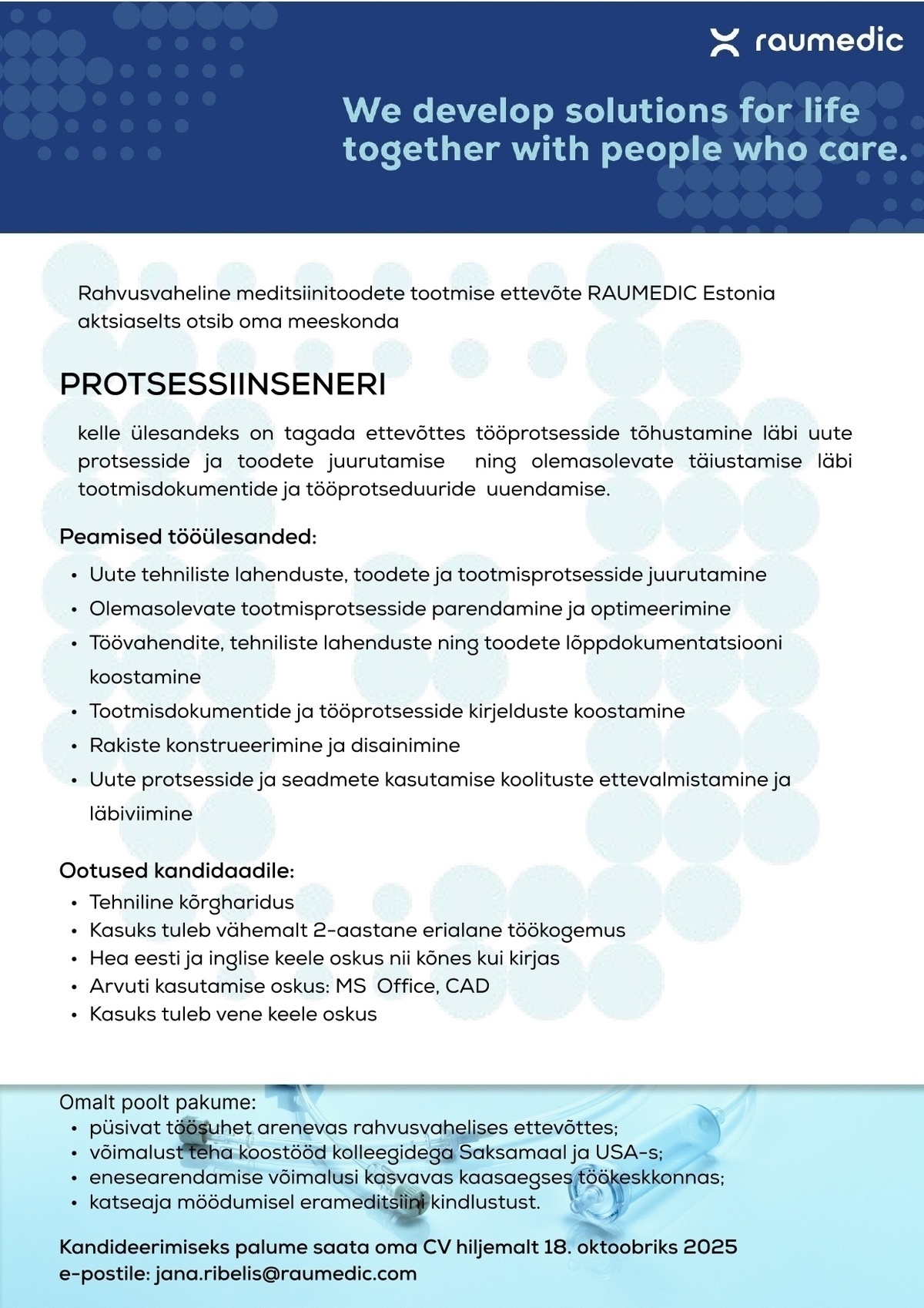 RAUMEDIC Estonia AS Protsessiinsener