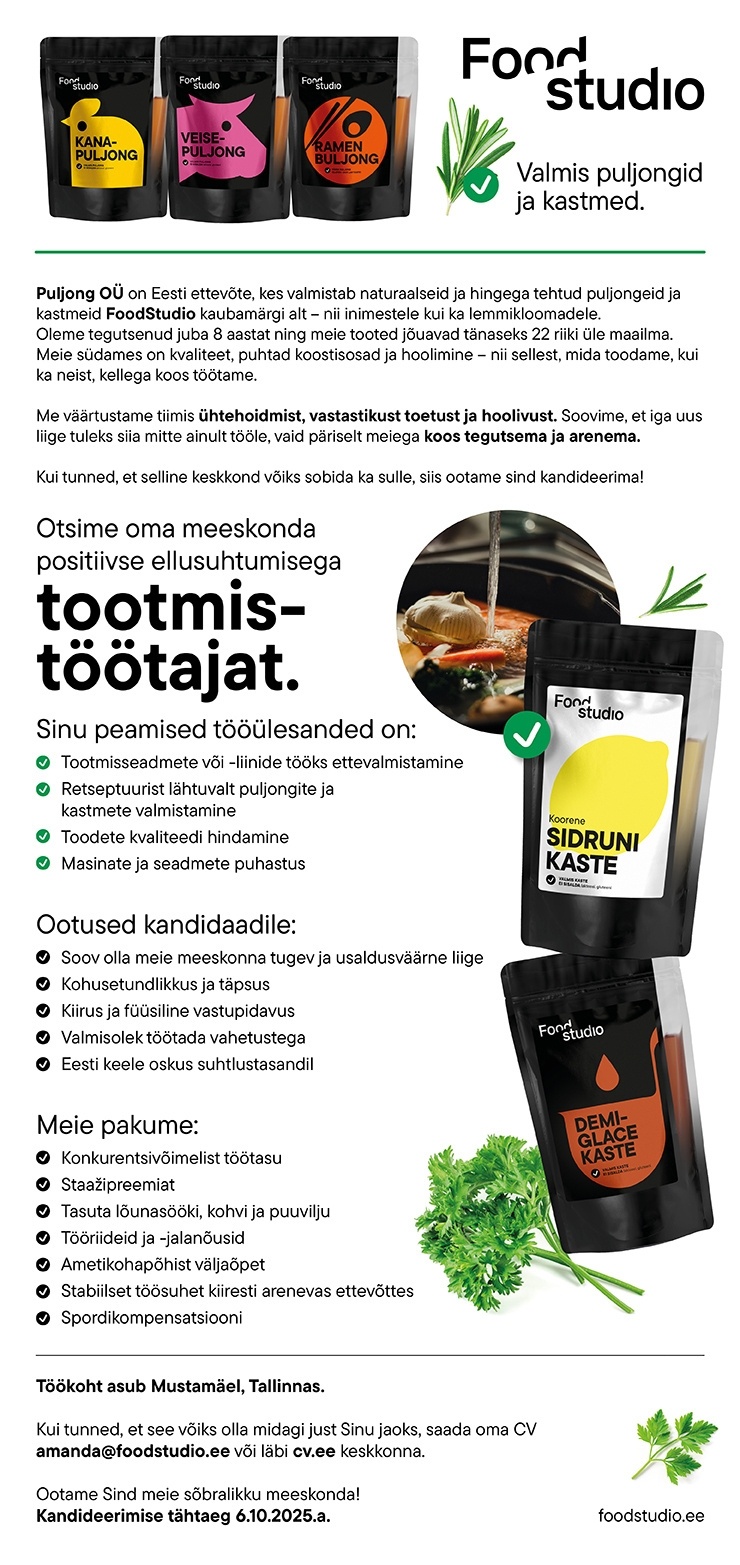 Puljong OÜ Tootmistööline