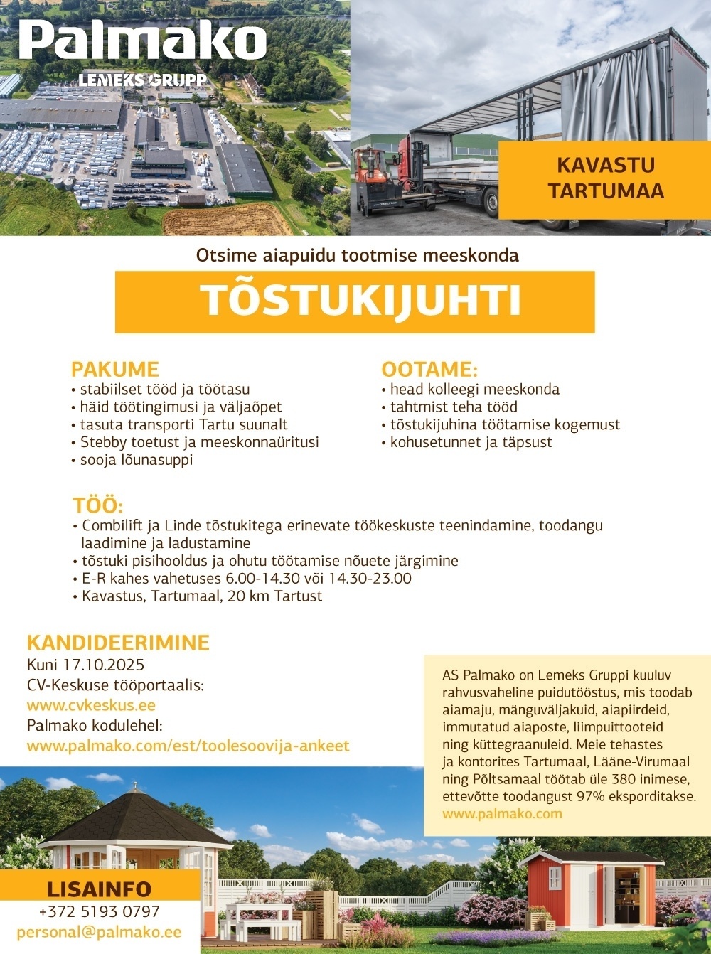 Palmako AS Tõstukijuht