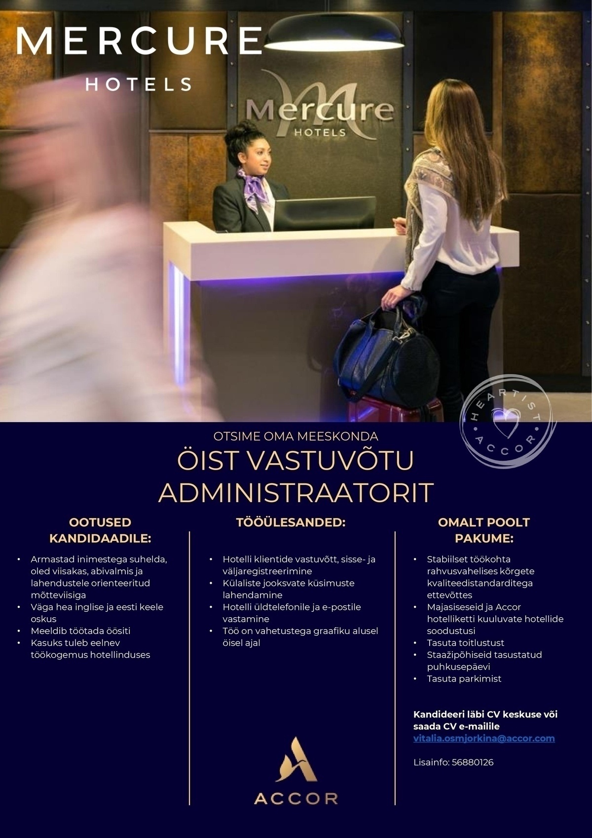 Mercure Tallinn Öine vastuvõtu administraator