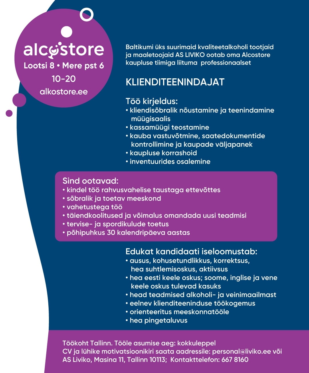 Liviko AS Klienditeenindaja