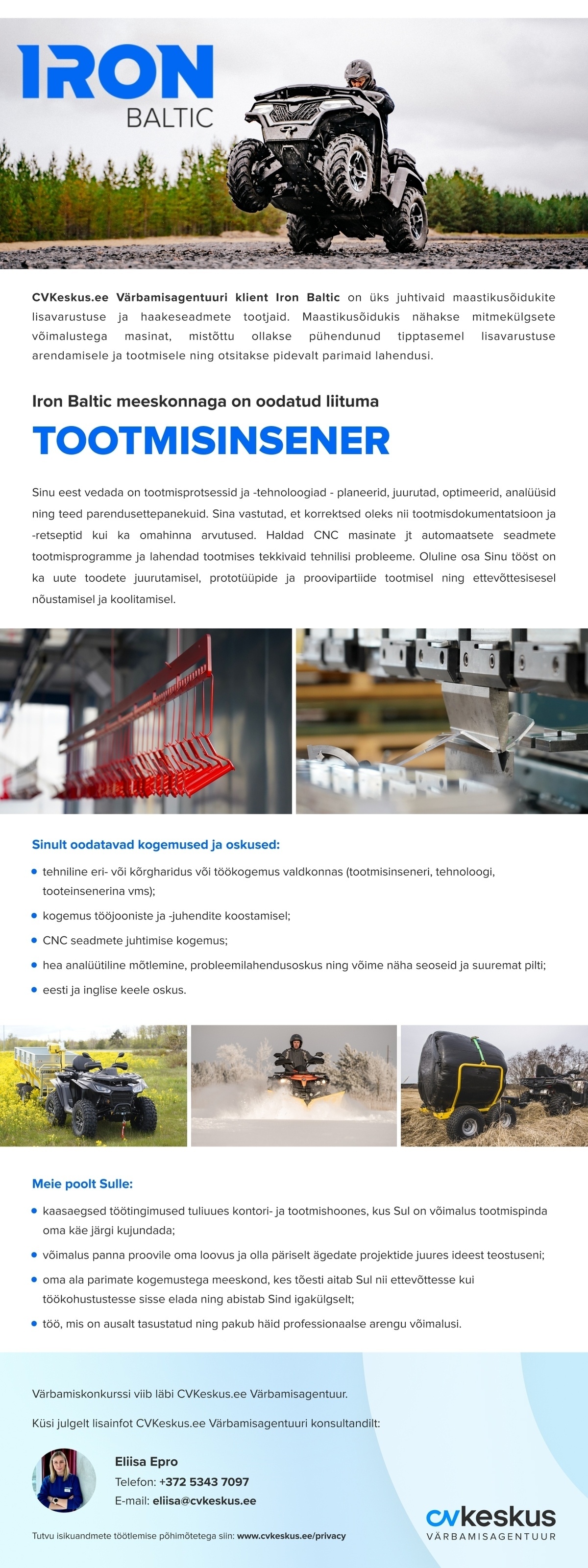 Iron Baltic OÜ Tootmisinsener