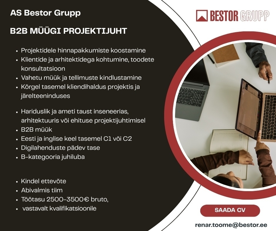AS Bestor Grupp B2B müügi projektijuht