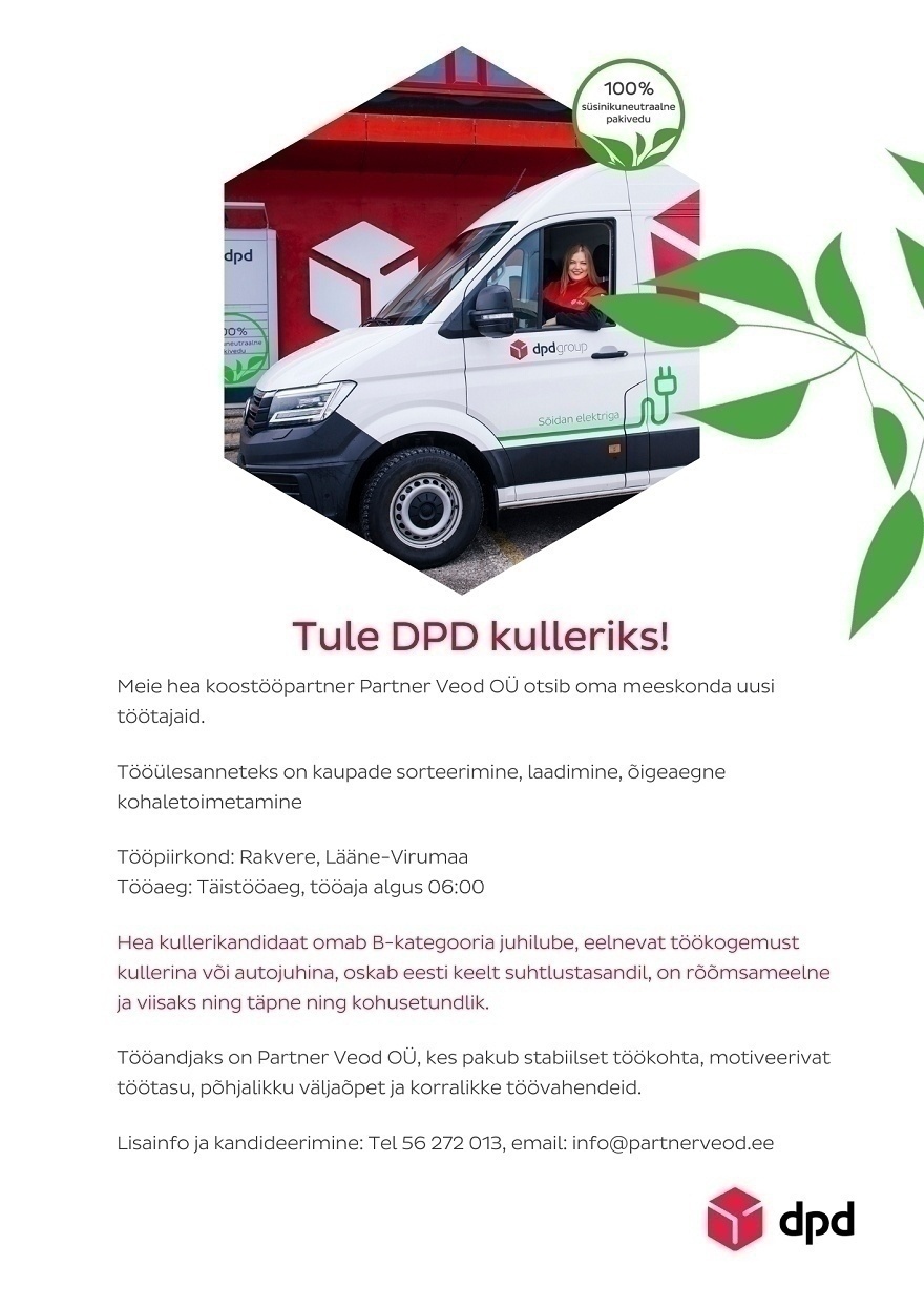 Partner Veod OÜ Autojuht-kuller Lääne-Virumaal