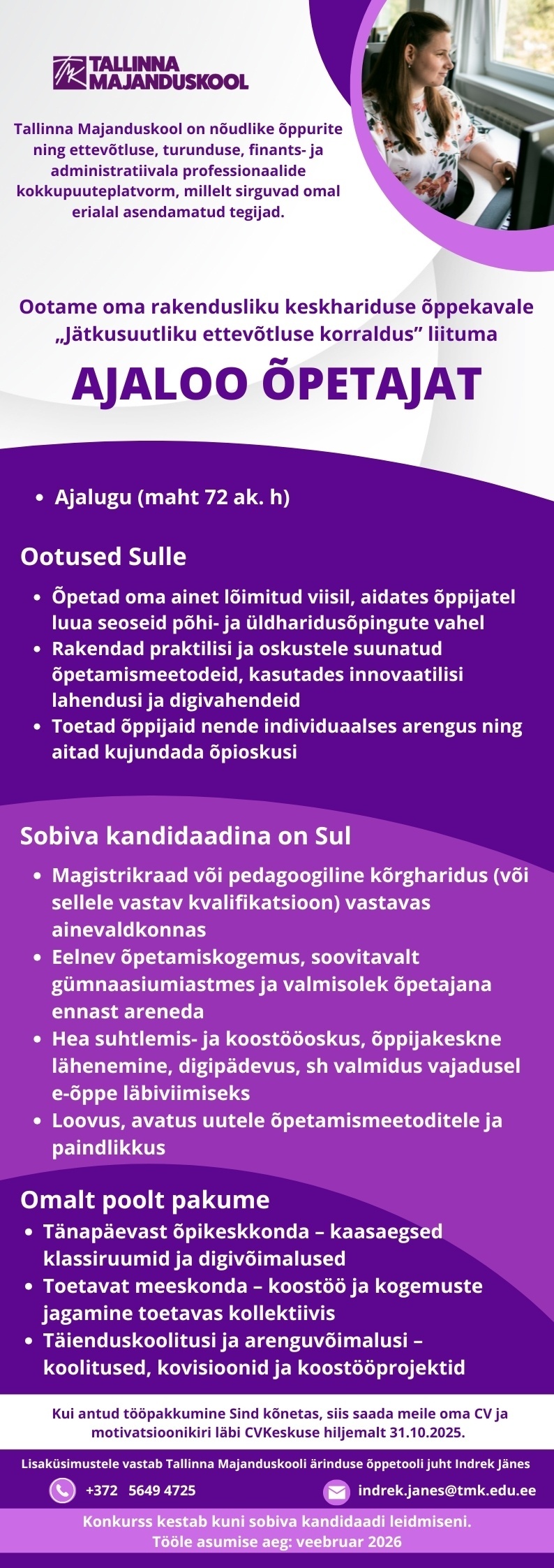 Tallinna Majanduskool Ajaloo õpetaja