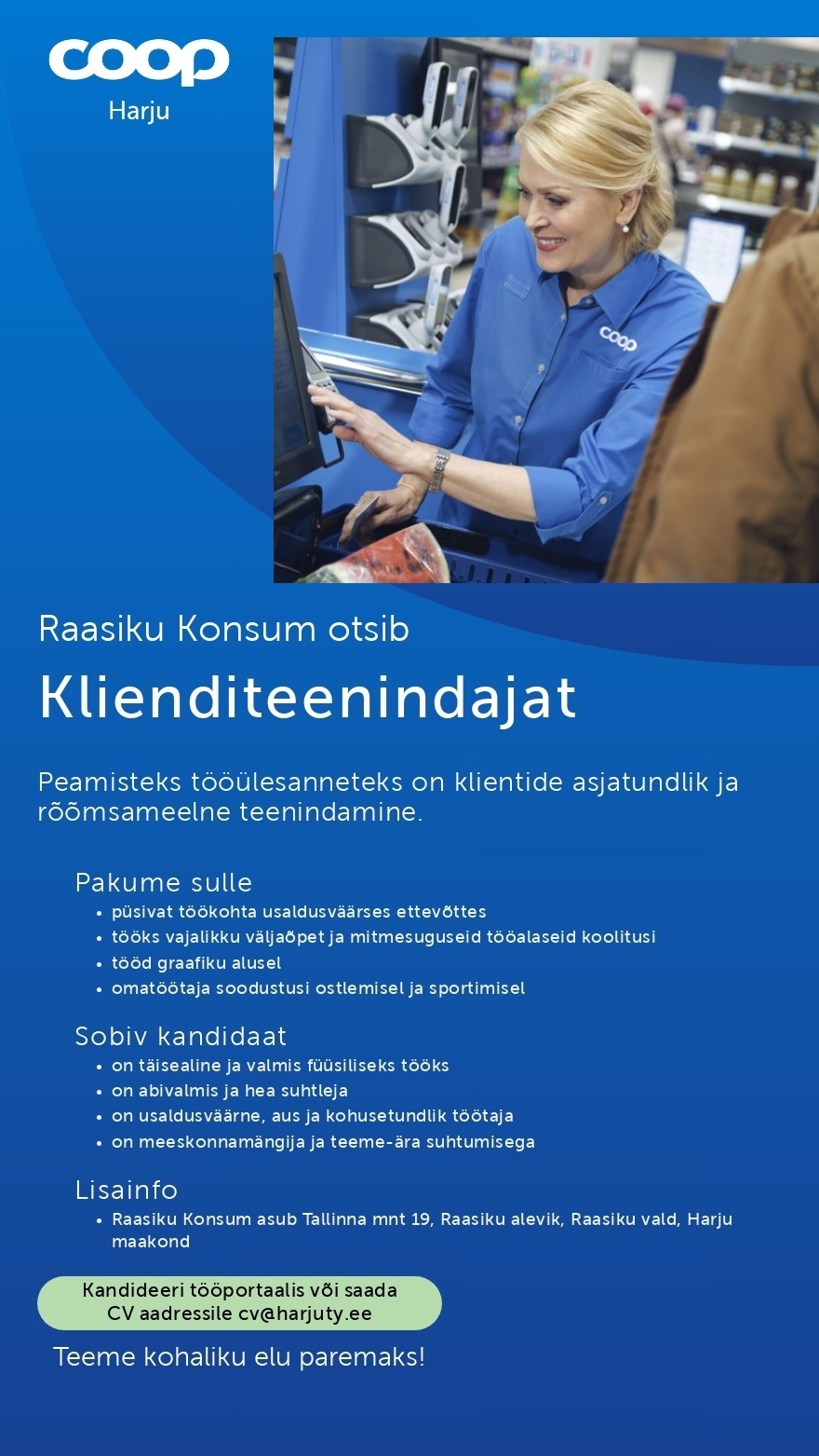 Harju Tarbijate Ühistu Klienditeenindaja Raasiku Konsumisse (Coop Harju)
