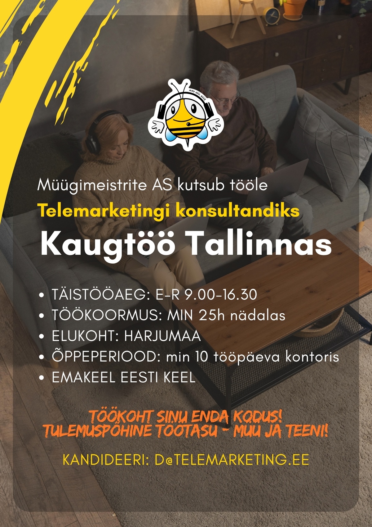 Müügimeistrite AS Kaugtöö müügikonsultant Tallinnas