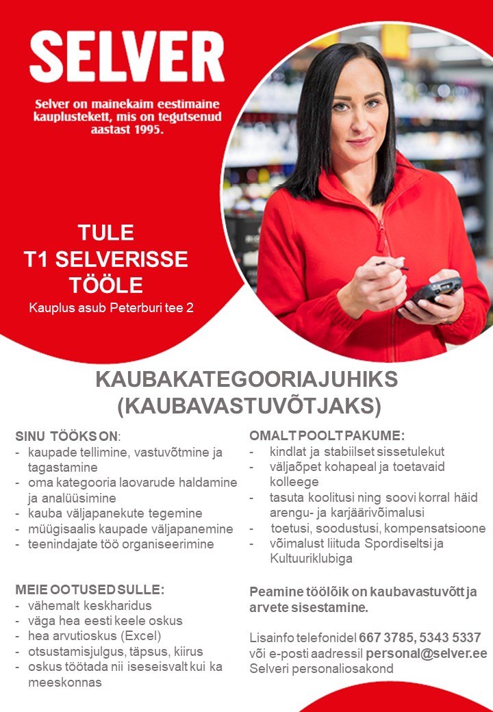 Selver Kaubakategooriajuht (kaubavastuvõtja) T1 Selveris
