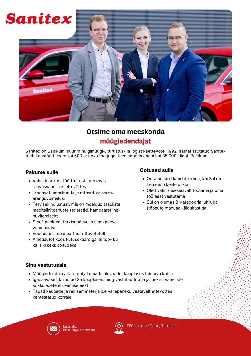 Sanitex OÜ Müügiedendaja