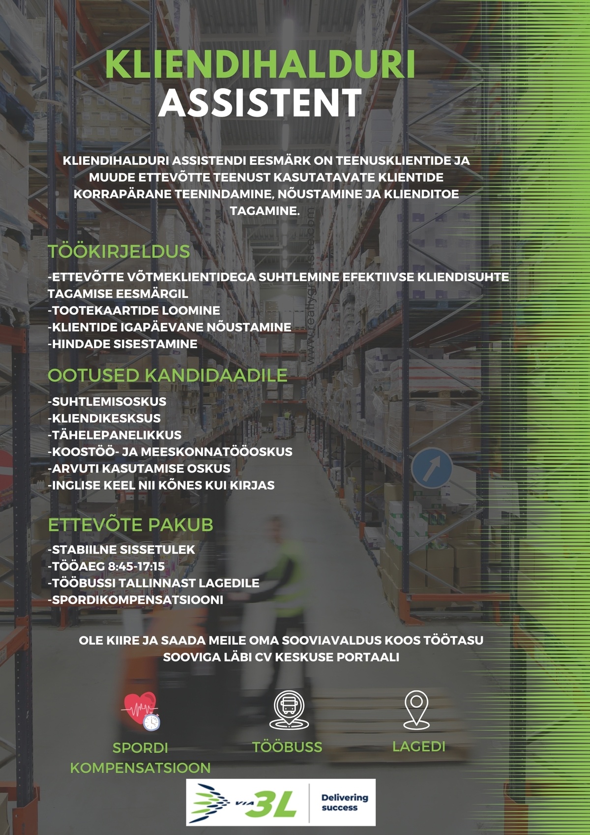 Via 3L OÜ Kliendihalduri assistent