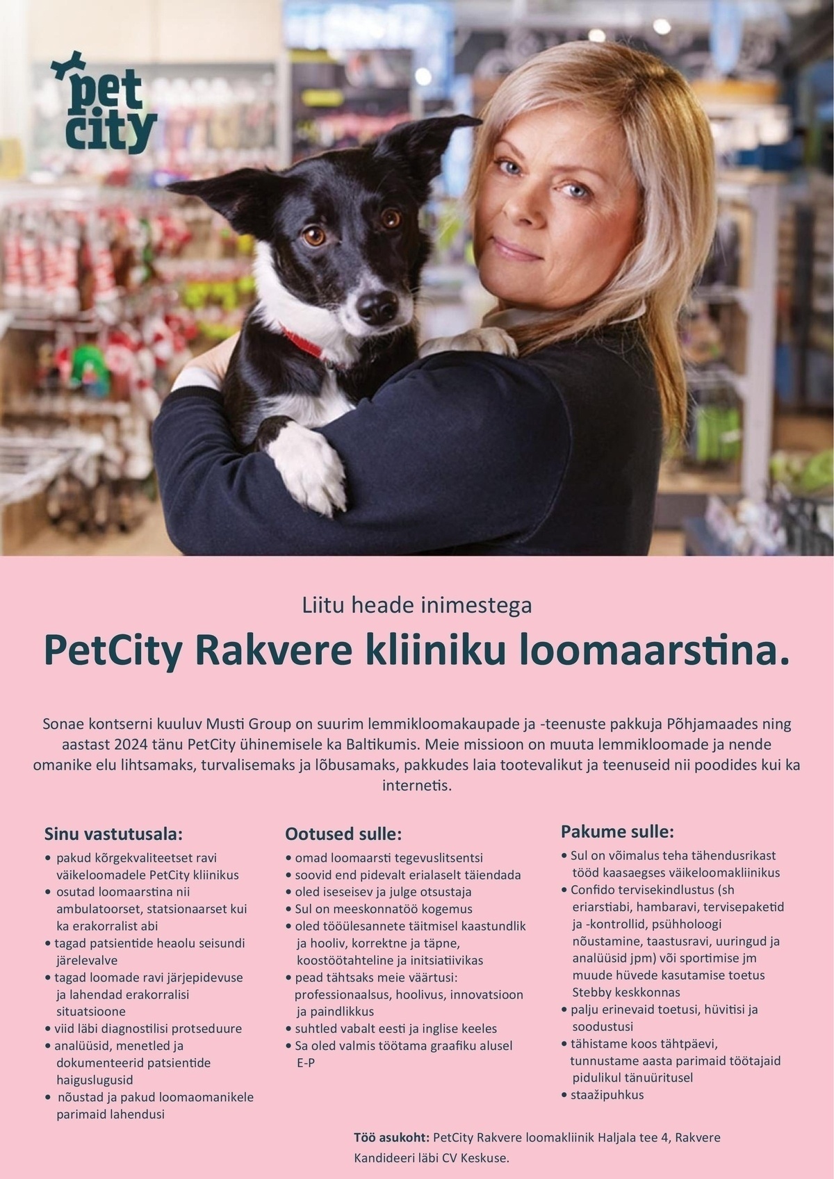 Eesti Veterinaaria Kliinikum OÜ Loomaarst Rakvere PetCity kliinikus