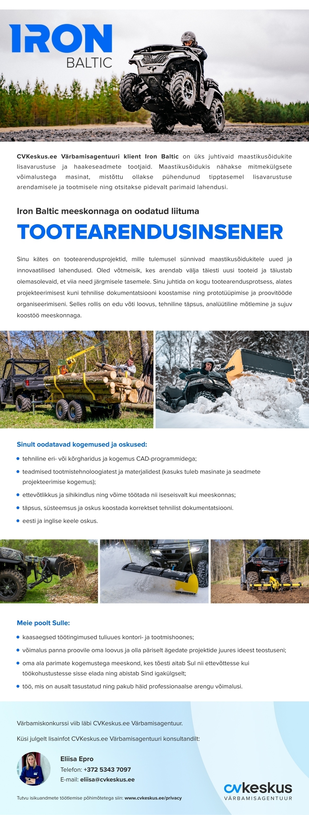 Iron Baltic OÜ Tootearendusinsener