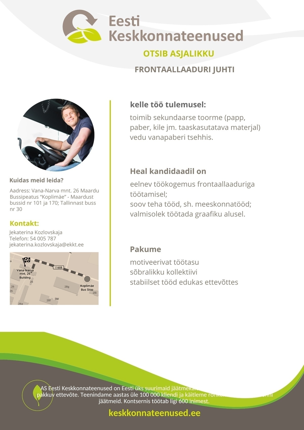 Eesti Keskkonnateenused AS Frontaallaaduri juht