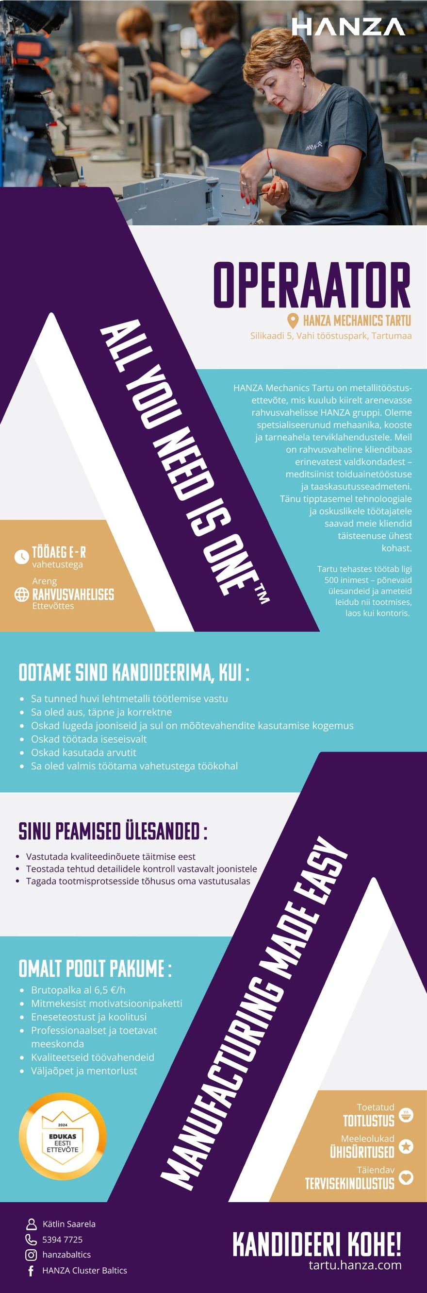 HANZA Mechanics  Tartu AS Operaator