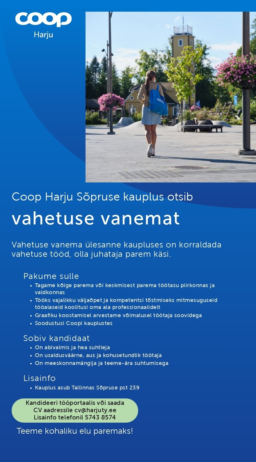 Harju Tarbijate Ühistu Vahetuse vanem Sõpruse kauplusse (Coop Harju)