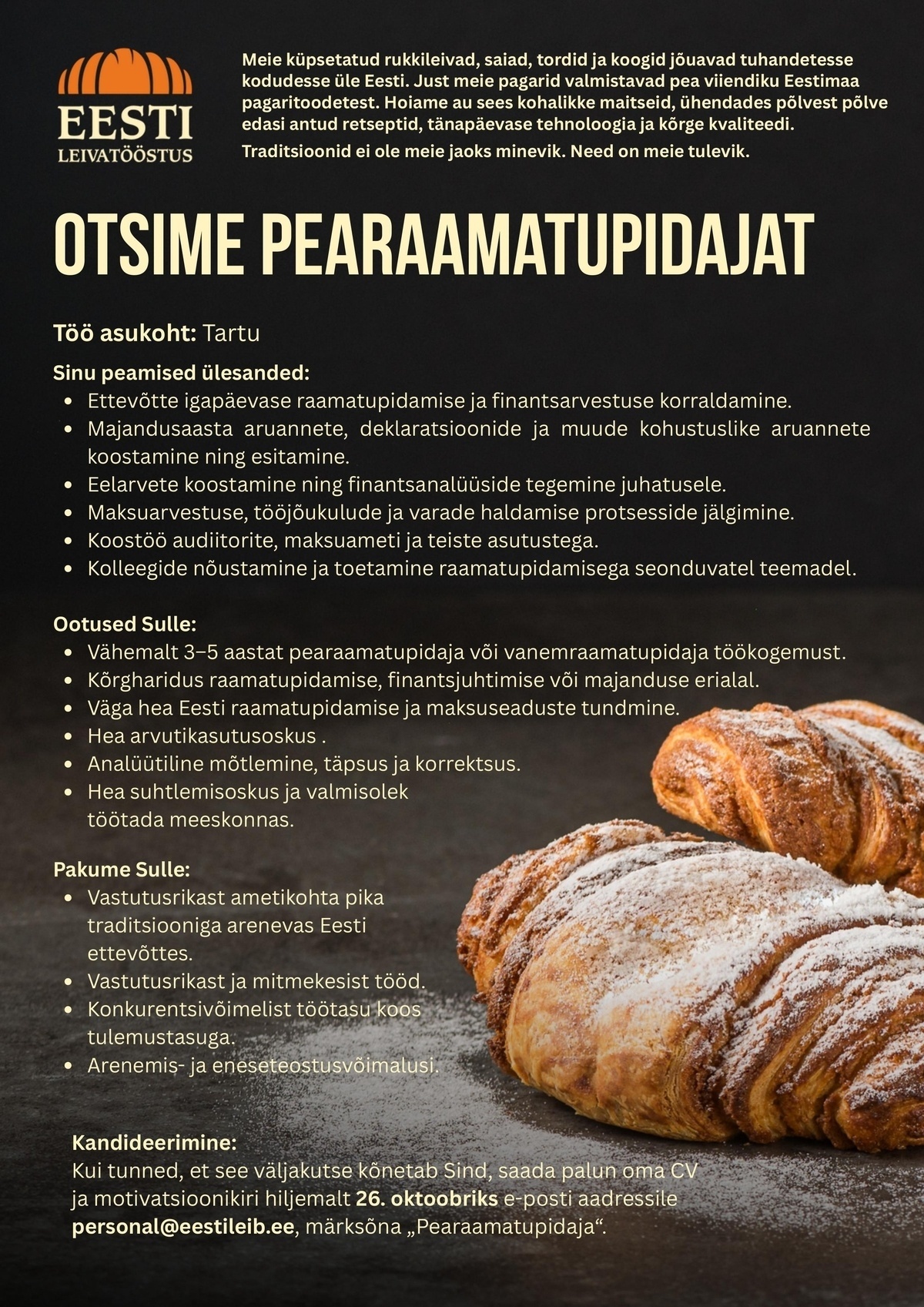 EESTI LEIVATÖÖSTUS AS Pearaamatupidaja