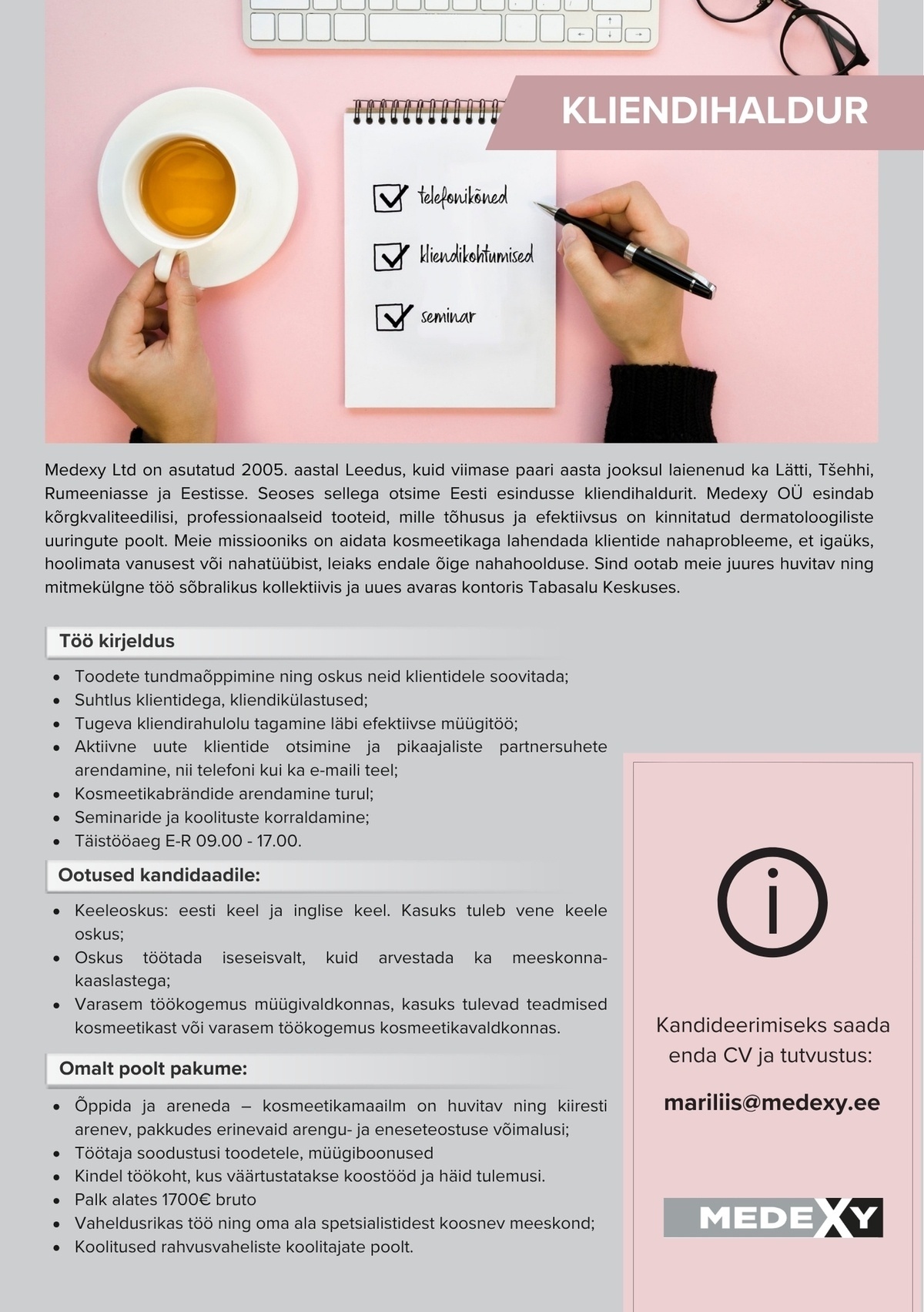 Medexy OÜ Kliendihaldur