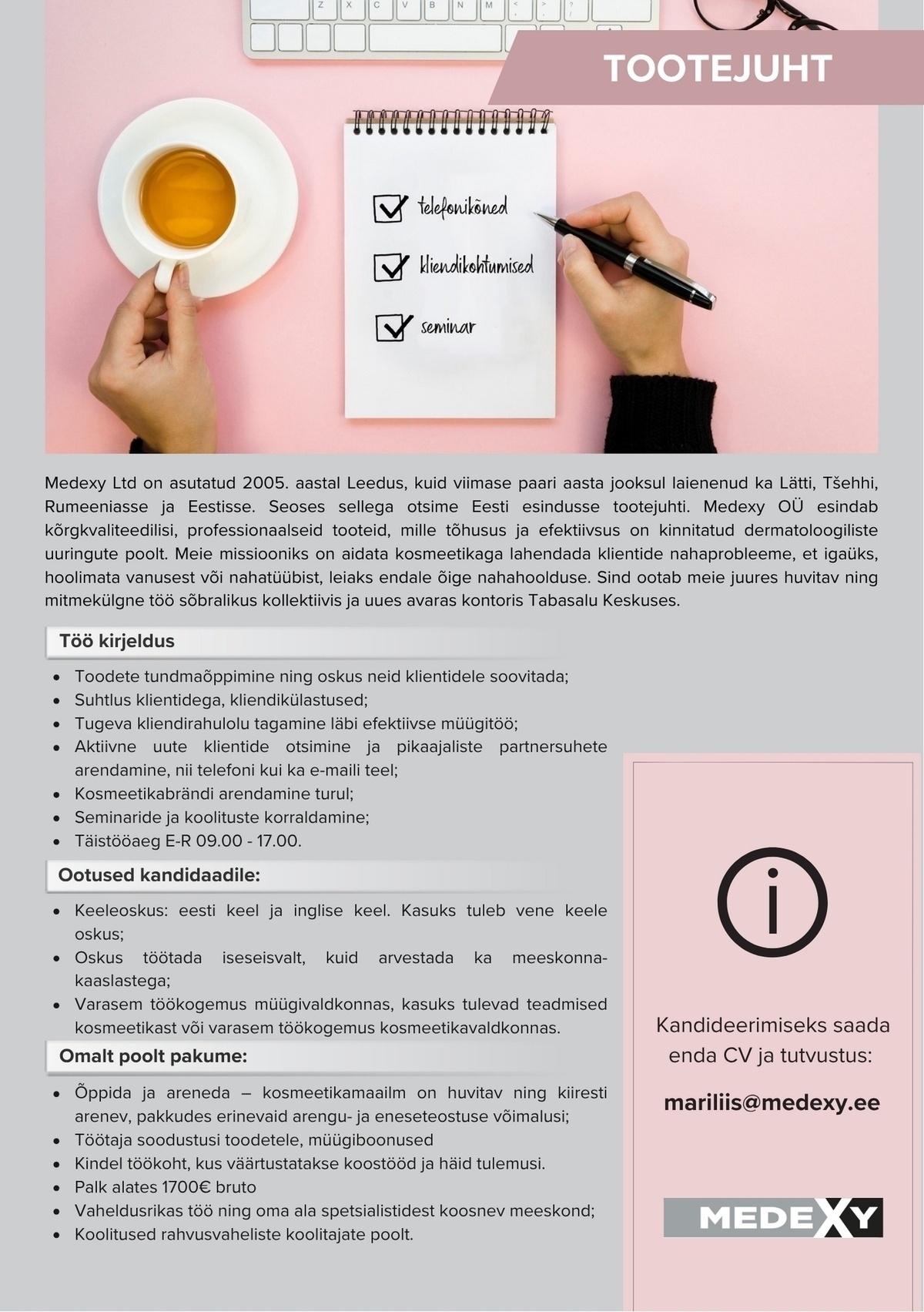 Medexy OÜ Tootejuht