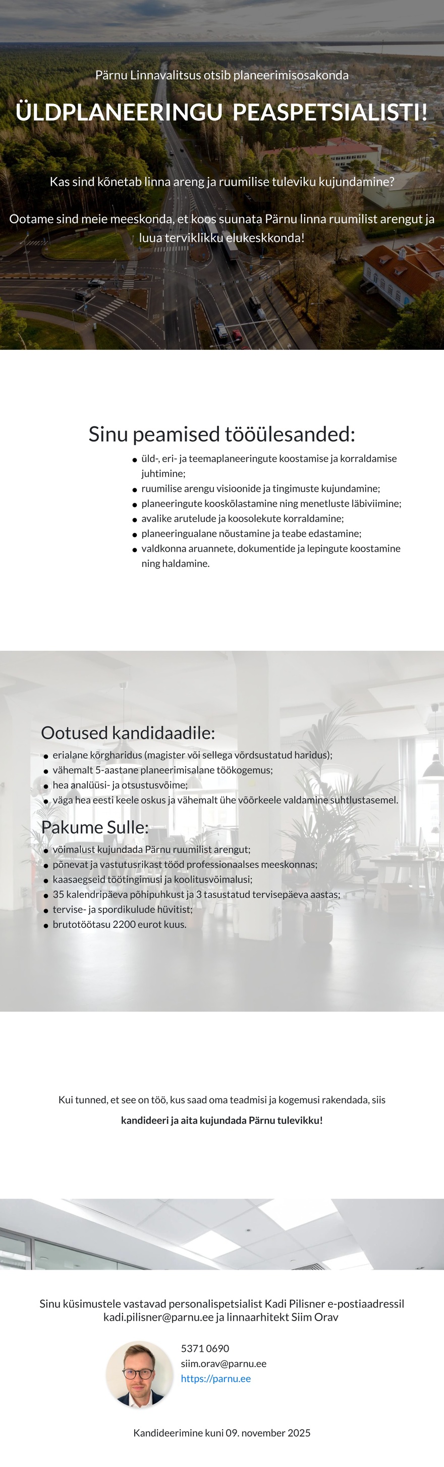 Pärnu Linnavalitsus Üldplaneeringu peaspetsialist