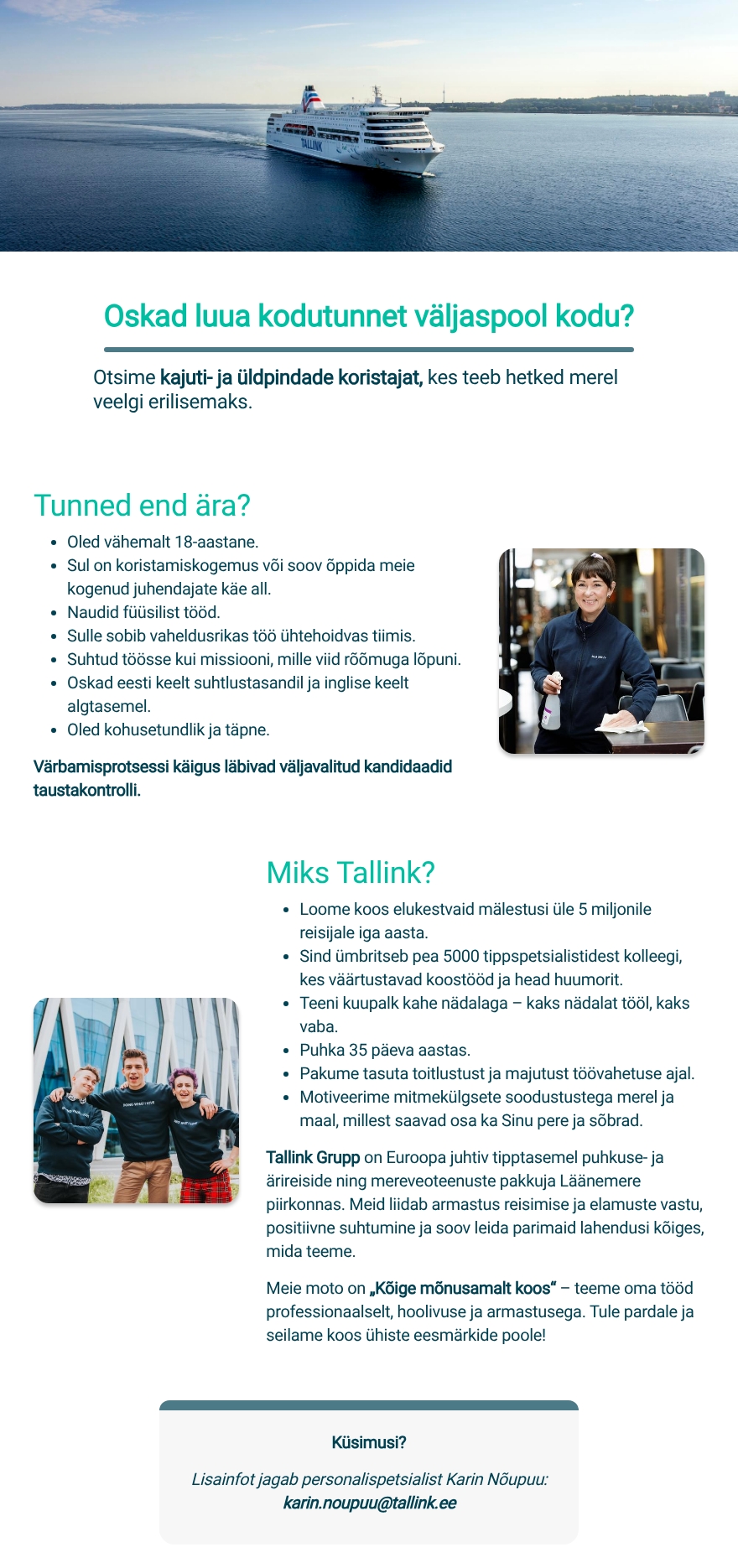 Tallink Grupp AS Stjuardess