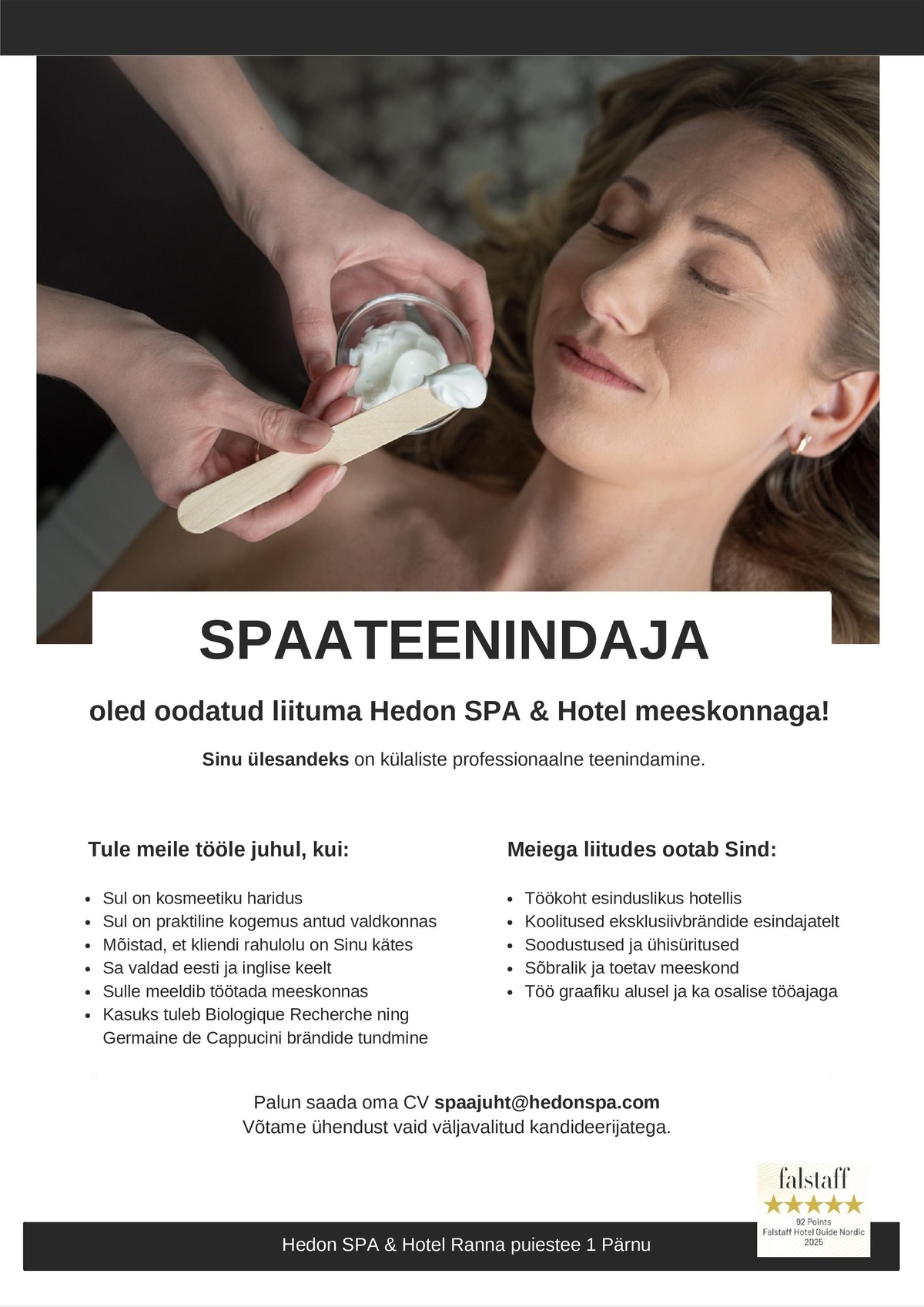Supeluse Hotell OÜ Hedon SPA & HOTEL Spaateenindaja