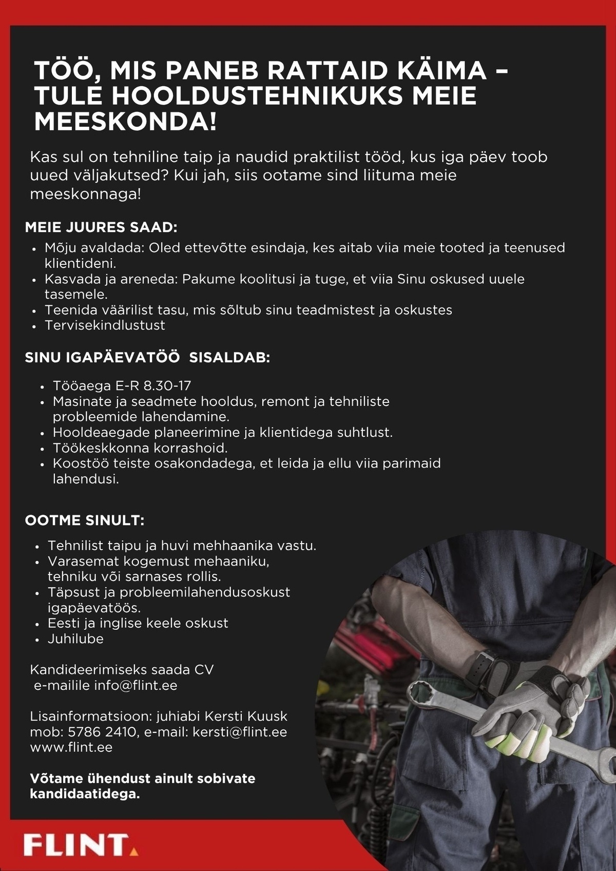 Flint Kaubandus OÜ Hooldustehnik