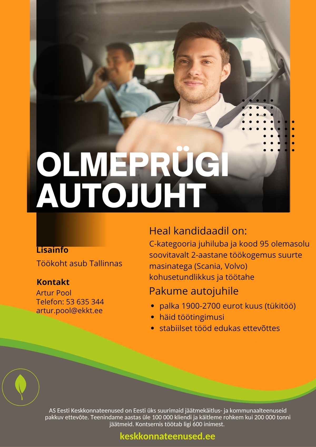 Eesti Keskkonnateenused AS Olmeprügi autojuht