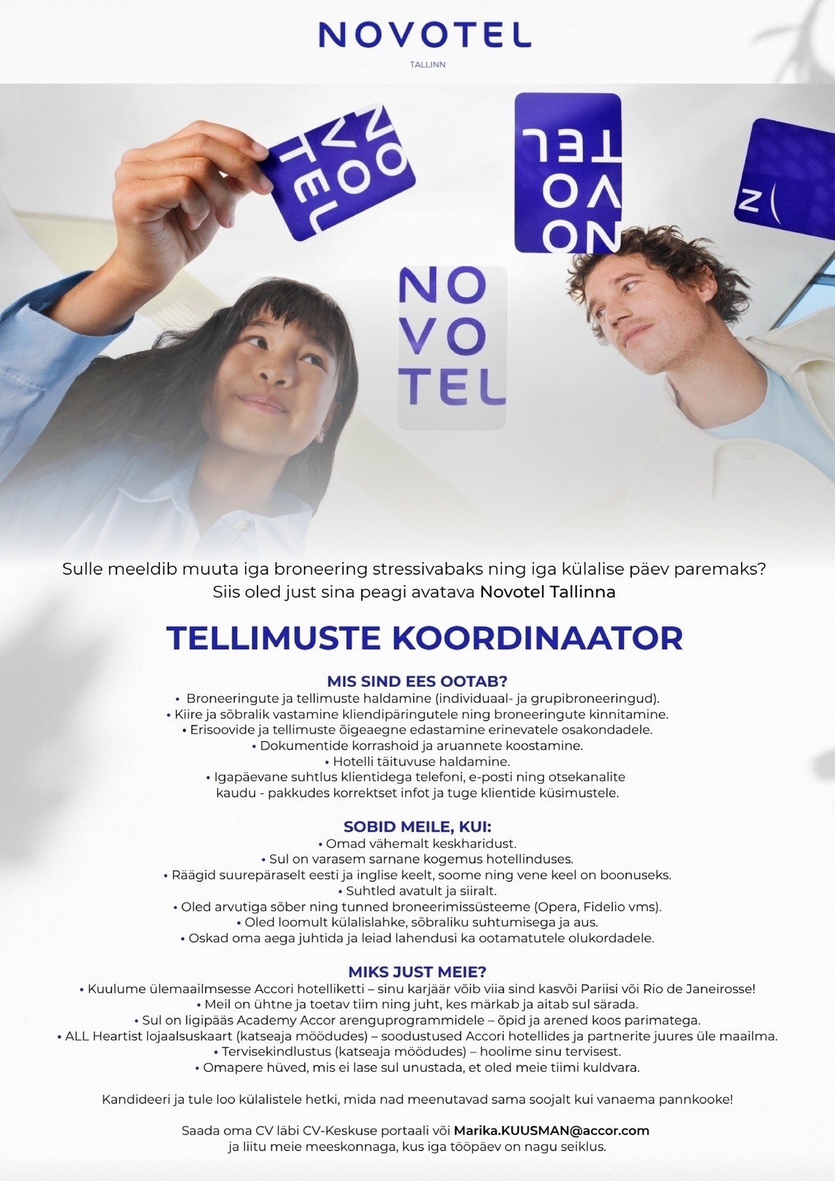 Novotel Tallinn Tellimuste koordinaator